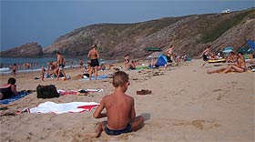 Badefreuden am Strand bei Cap Frehel
